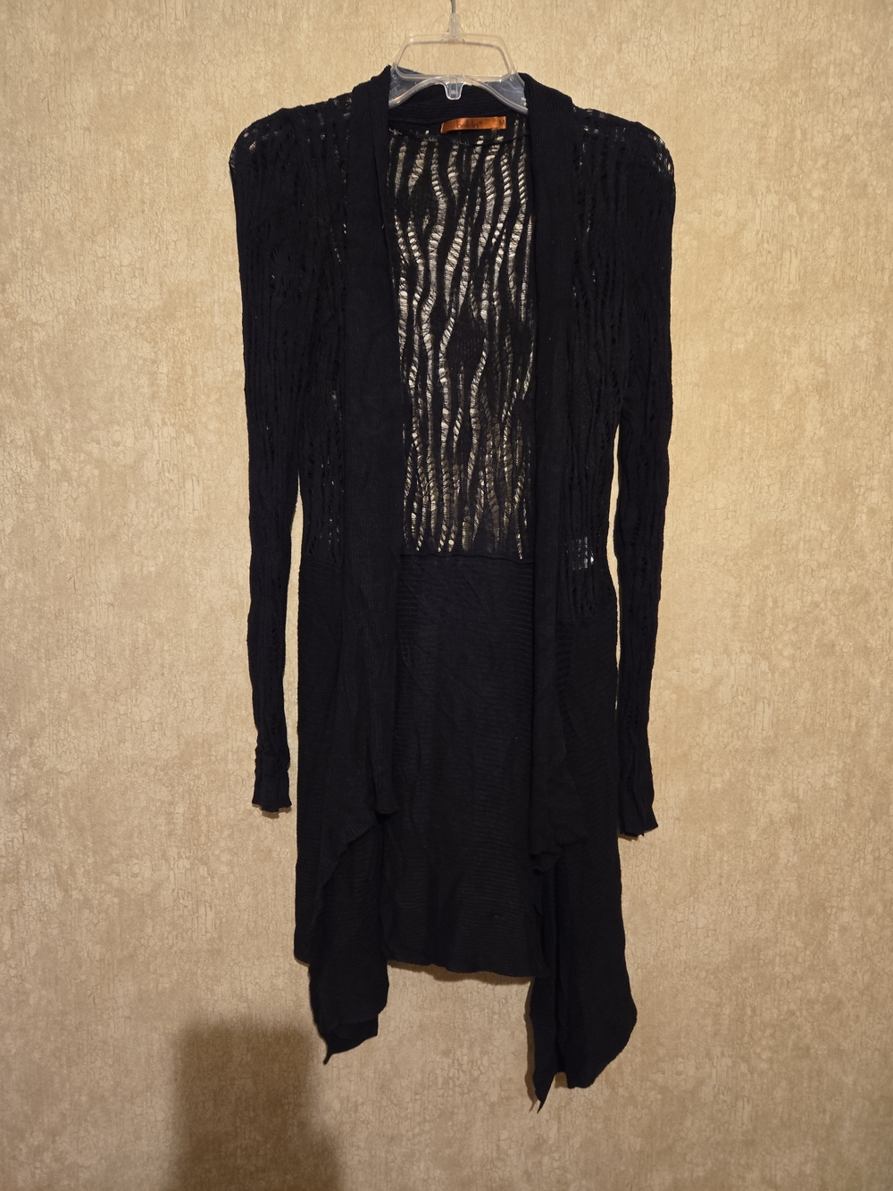 Black Open-Front Lightweight Women’s Goth Cardigan Sweater